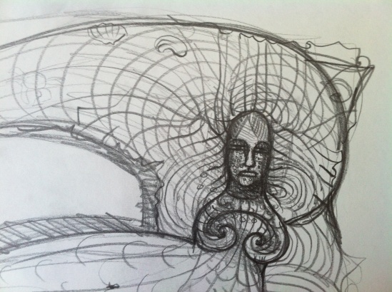 Carved Merwoman - paper on pencil