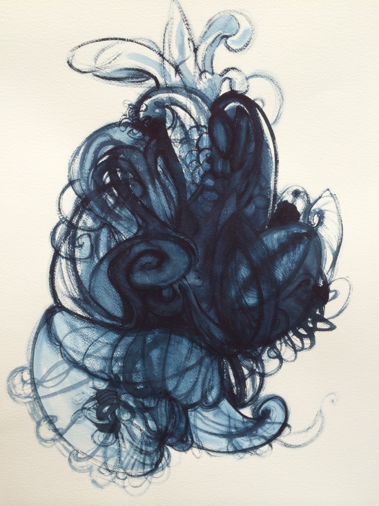 Knot I - A Dark Thought - watercolour on paper 66cm x 56cm 