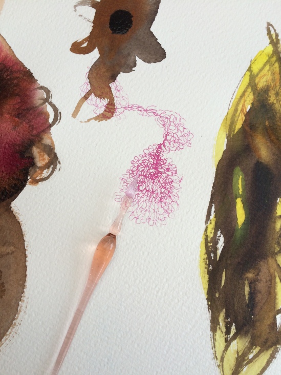 Little Interventions detail - watercolour on paper