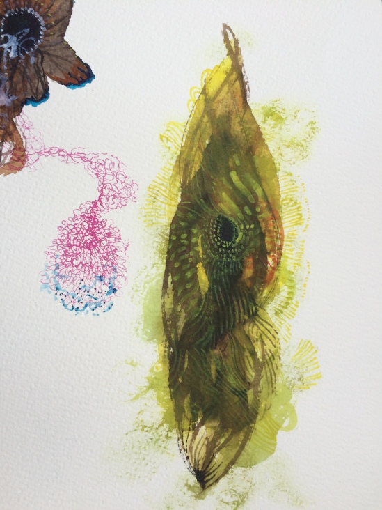 Little Interventions detail - watercolour on paper