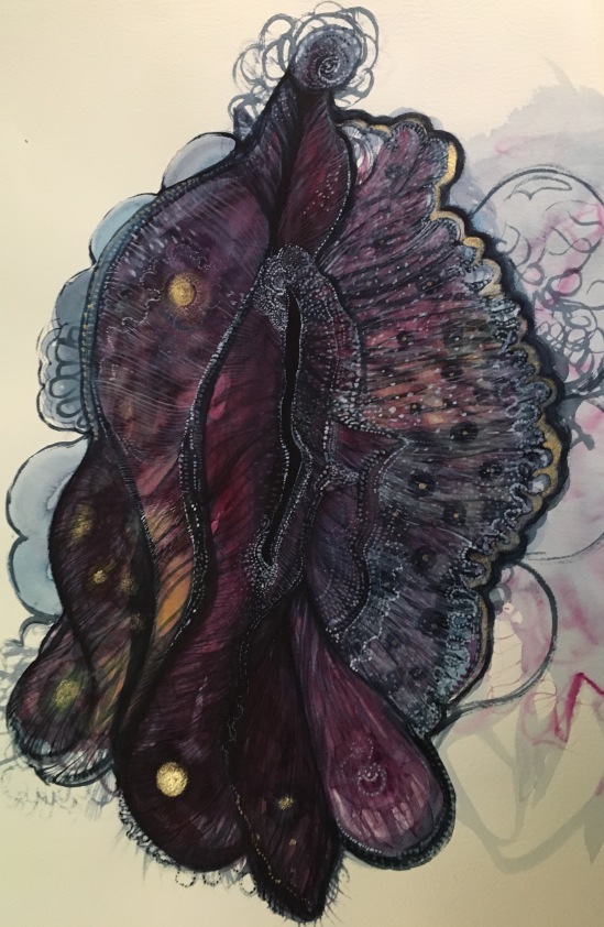 A Dark Venus  - watercolour on paper, pencil and oil pastel, 56cm x 76cm 